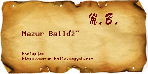 Mazur Balló névjegykártya